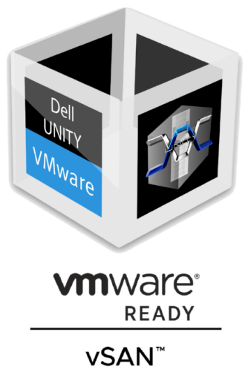 Dell UnityVSA emblem showing VMware Ready with vSAN