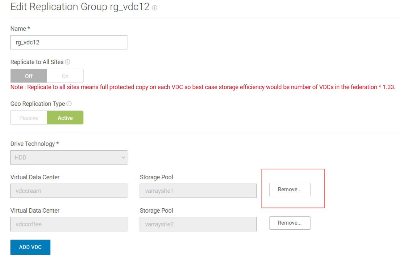 this is a example of how to remove the replication group