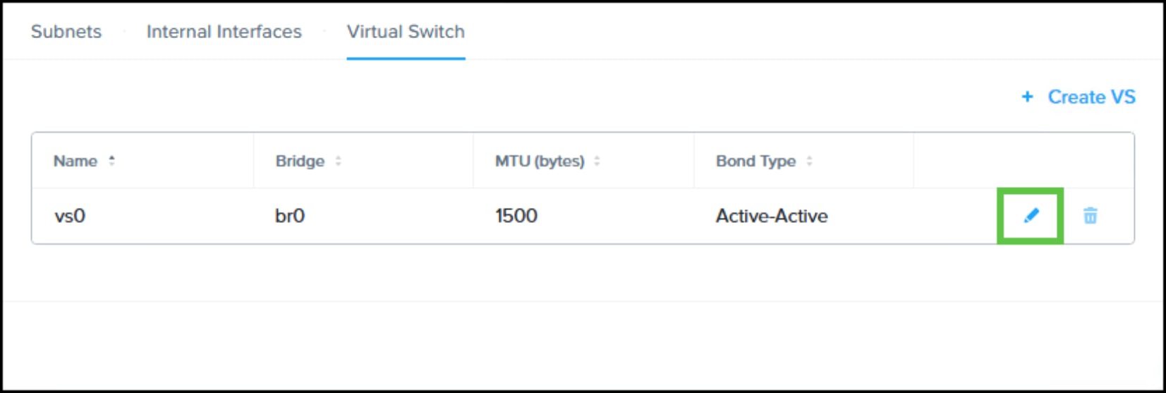 Screenshot of Prism Element UI Edit Virtual Switch.