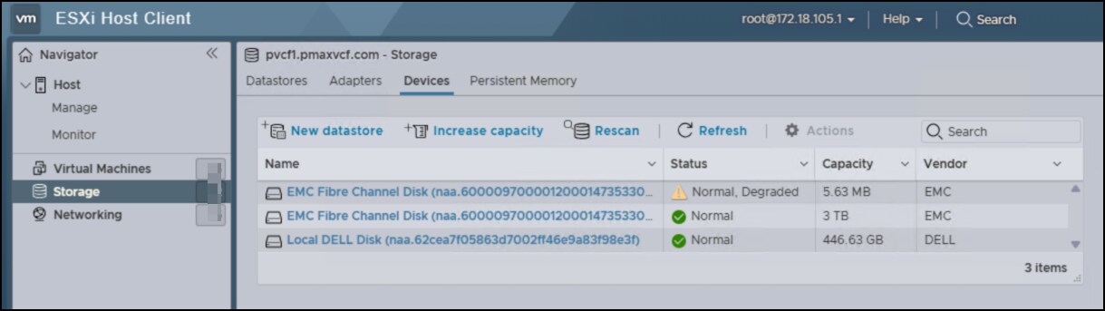 Wizard for datastore creation in vSphere - step 2.