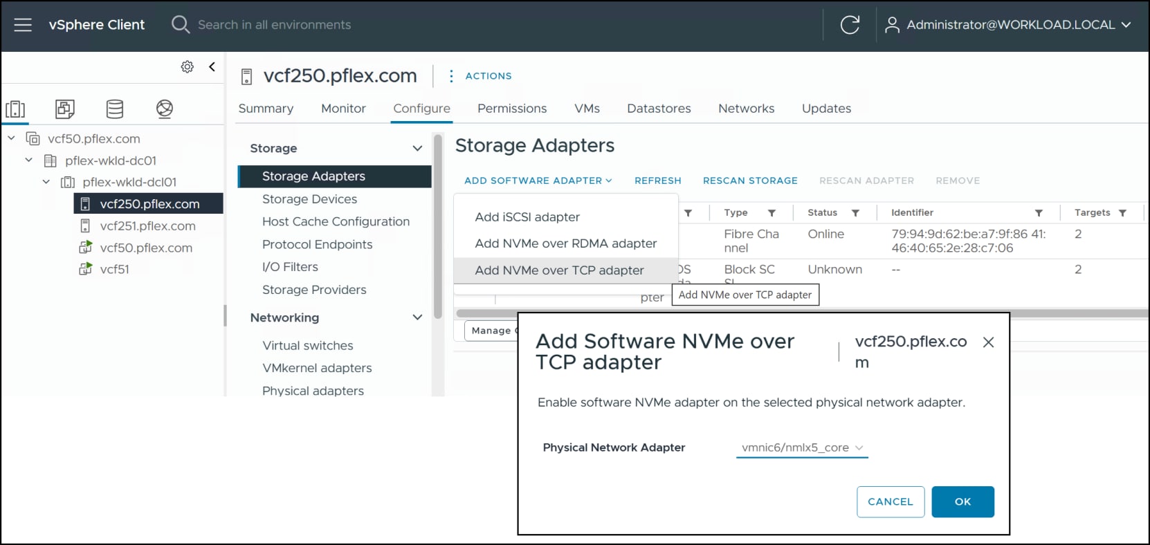 Add NVMe/TCP adapter in vCenter