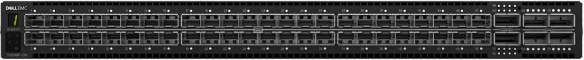 This figure shows a photo of the Dell PowerSwitch S5248F-ON switch.