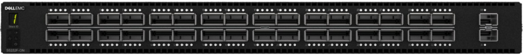 This figure shows a photo of the Dell PowerSwitch S5232F-ON switch.