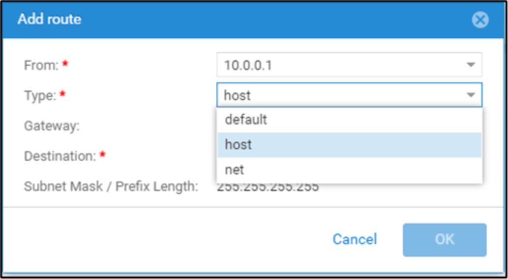 Shows Add Route Wizard in Unisphere