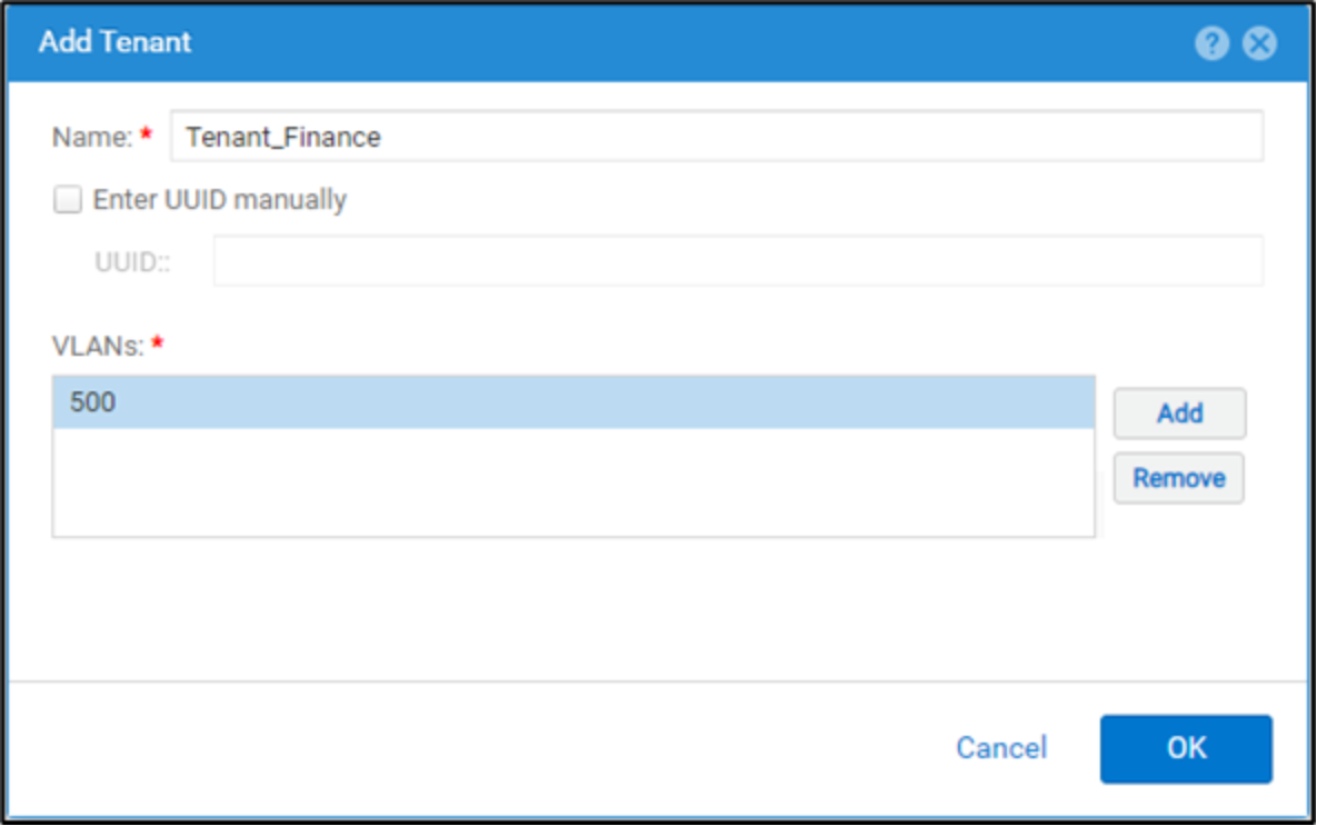 Shows add Tenant Wizard in Unisphere