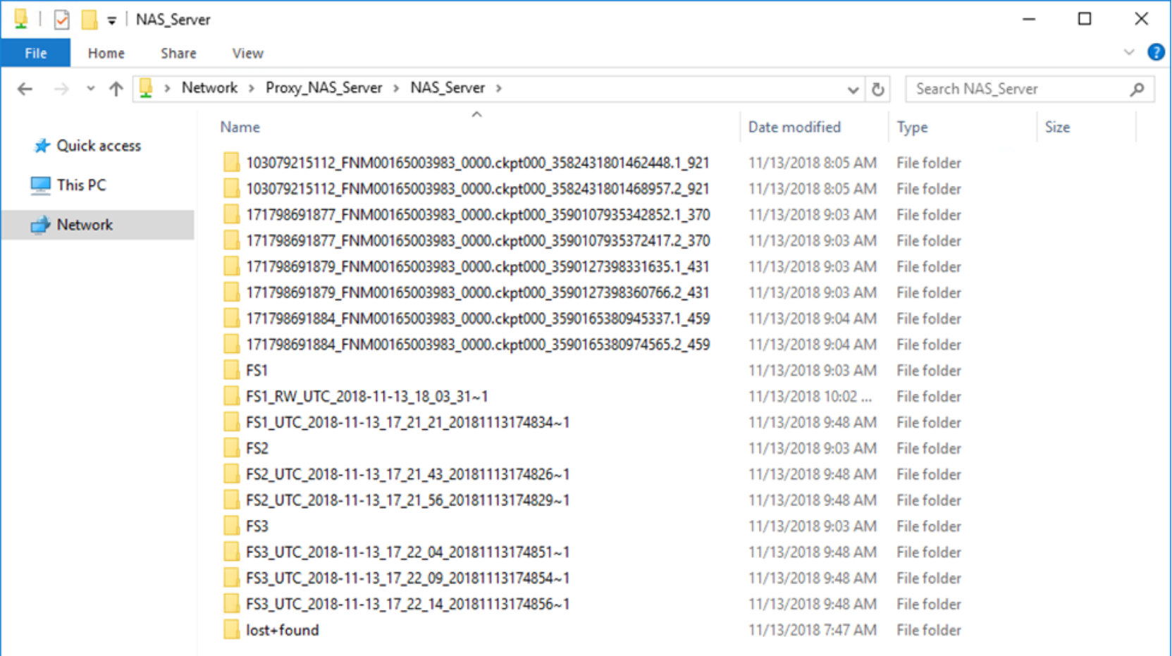 Shows accessing NAS server though a proxy nas