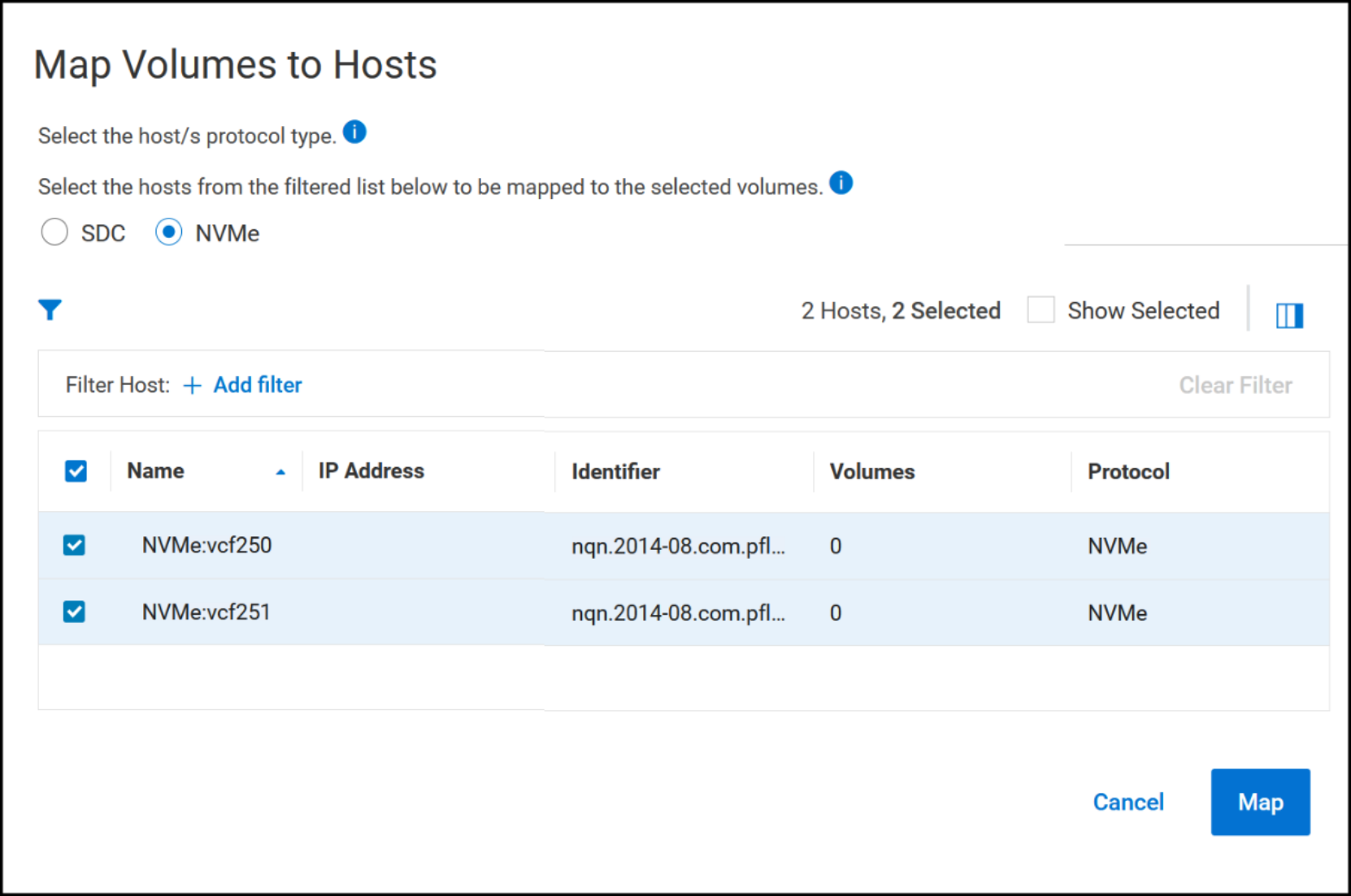 Map the volume in PowerFlex Manager