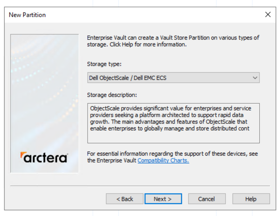 Configure a vault store partition