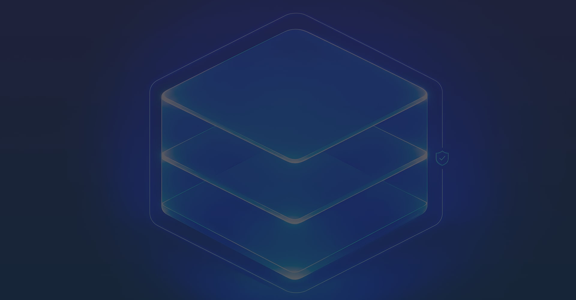 A cube with 3 layers, on a blue and purple gradient background