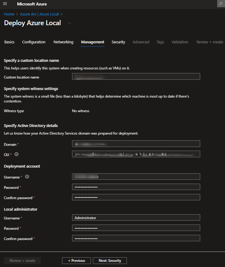deployment wizard management window