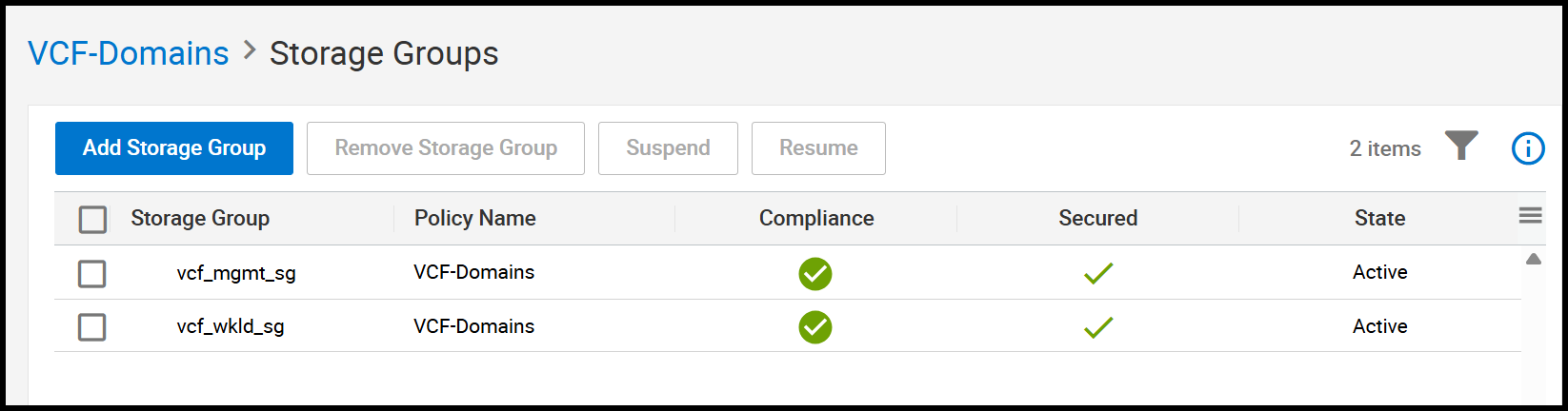 Assigning storage groups to that snapshot policy.