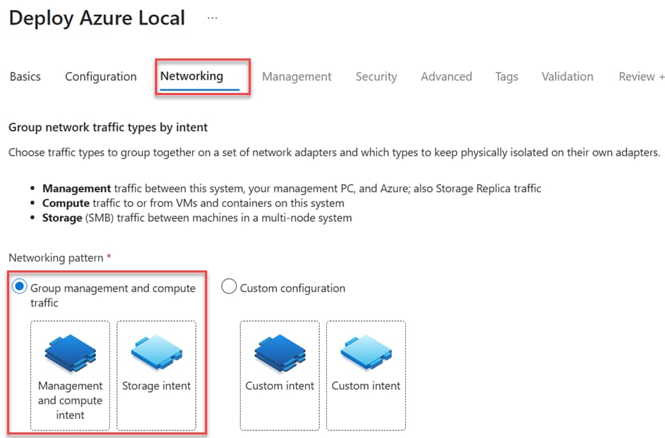 Group management and compute traffic option