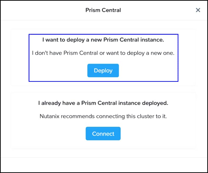 Deploy or connect instance