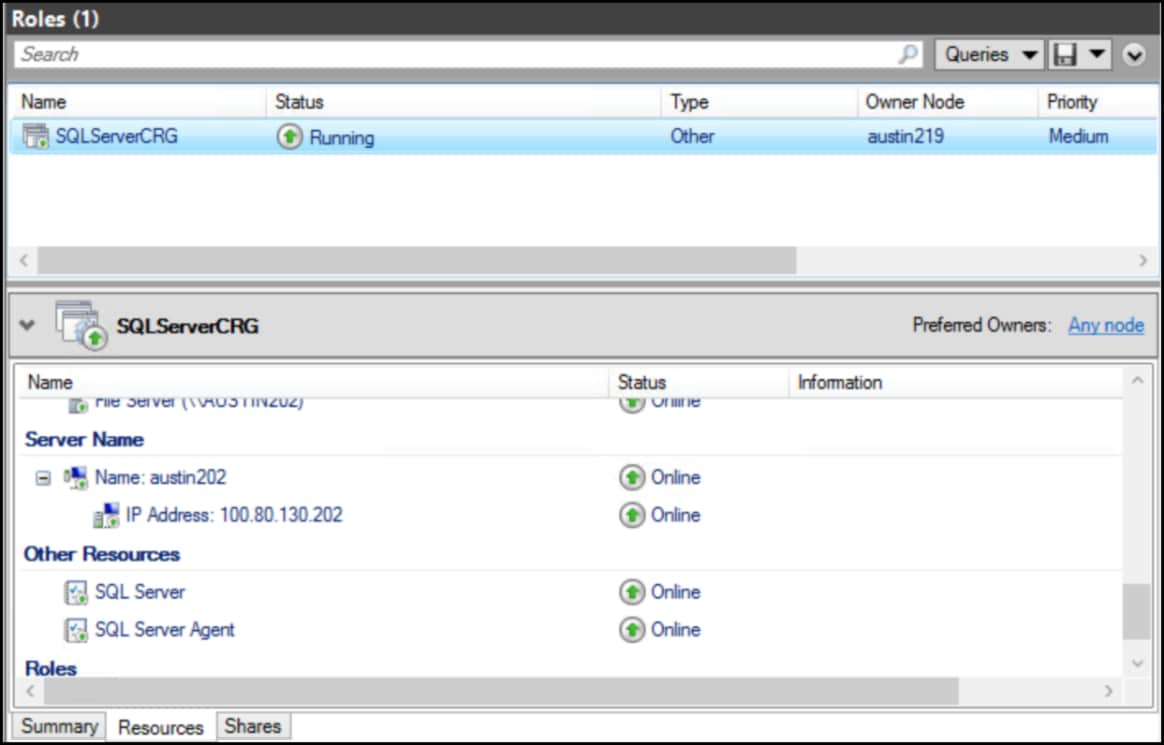 Failover cluster complete.
