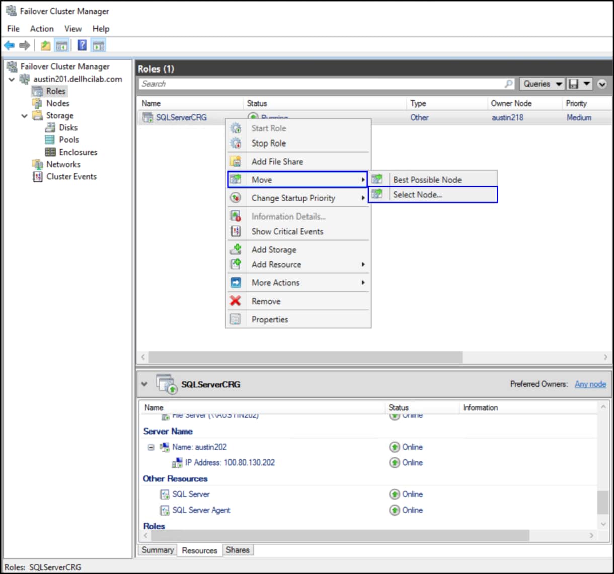 WFCM failover test step 1.