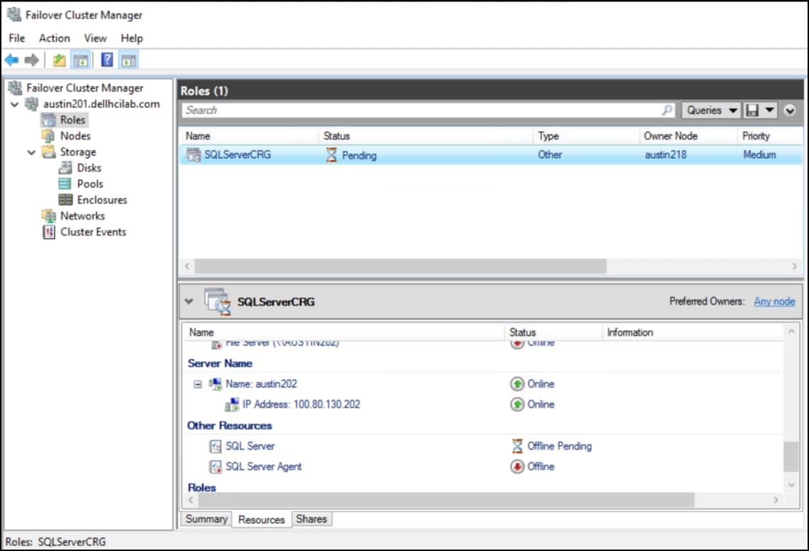 WFCM failover test step 3.