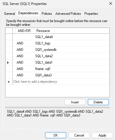 A screenshot of SQL server configured role.