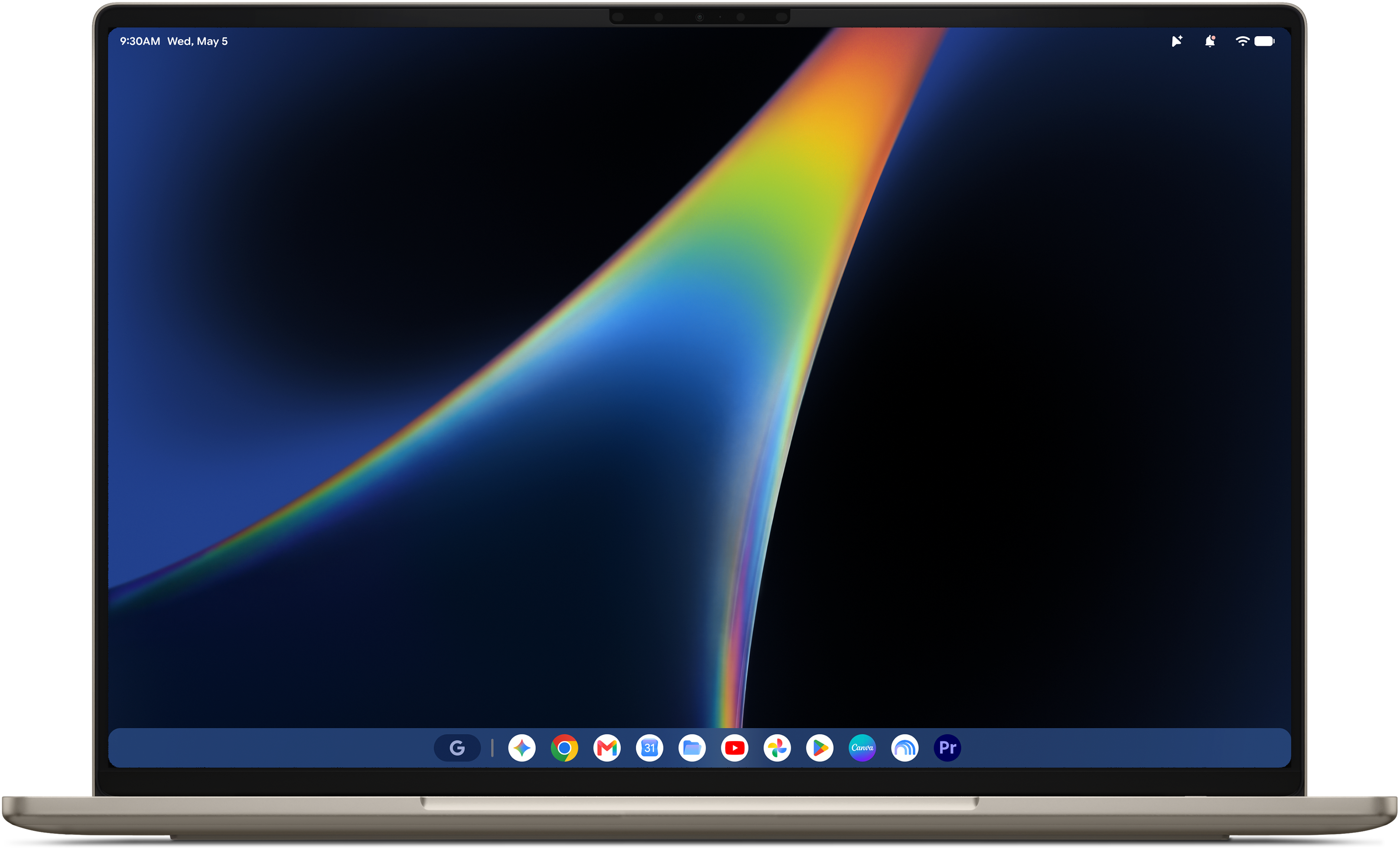 View forward-facing DX13267 XPS Googlebook.