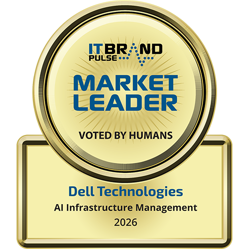IT Brand Pulse Market Leader 2026 award badge for Dell Technologies AI Infrastructure Management 500 x 500