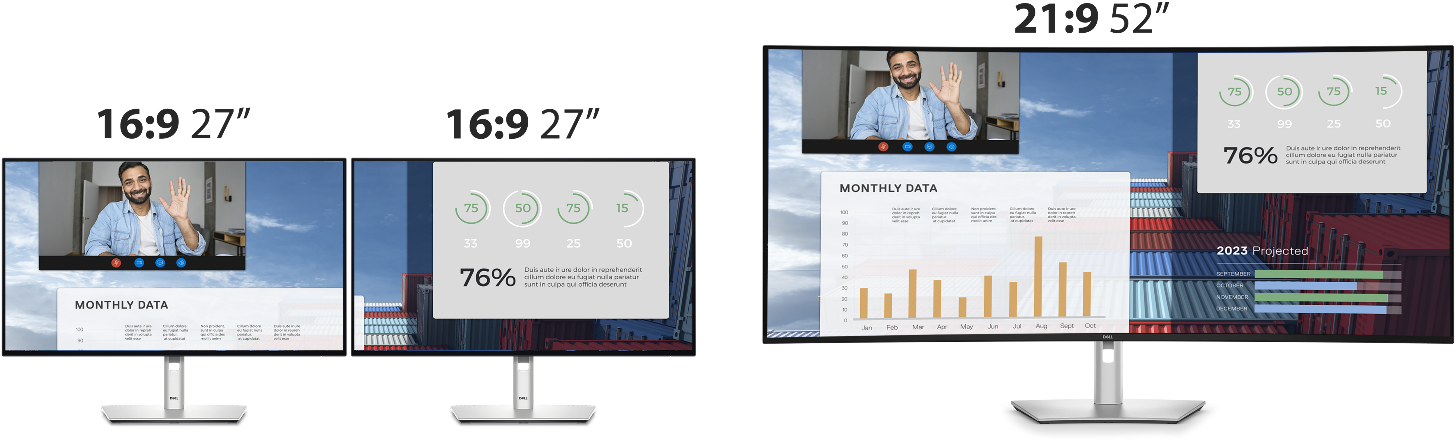 View Size comparison of the Dell U5226KW and U2724DE monitors