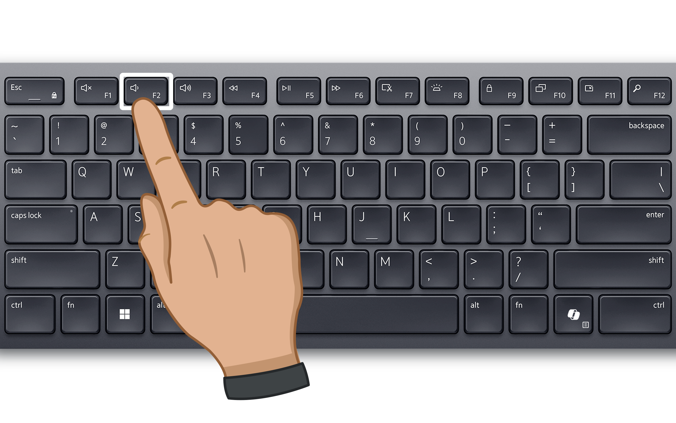 Hand tapping or pressing the F2 key on a keyboard to access the BIOS Hand tapping or pressing the F2 key on a keyboard to access the BIOS