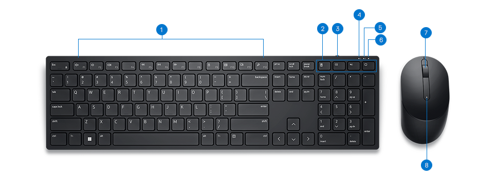 Dell Pro Keyboard and Mouse - KM5221W
