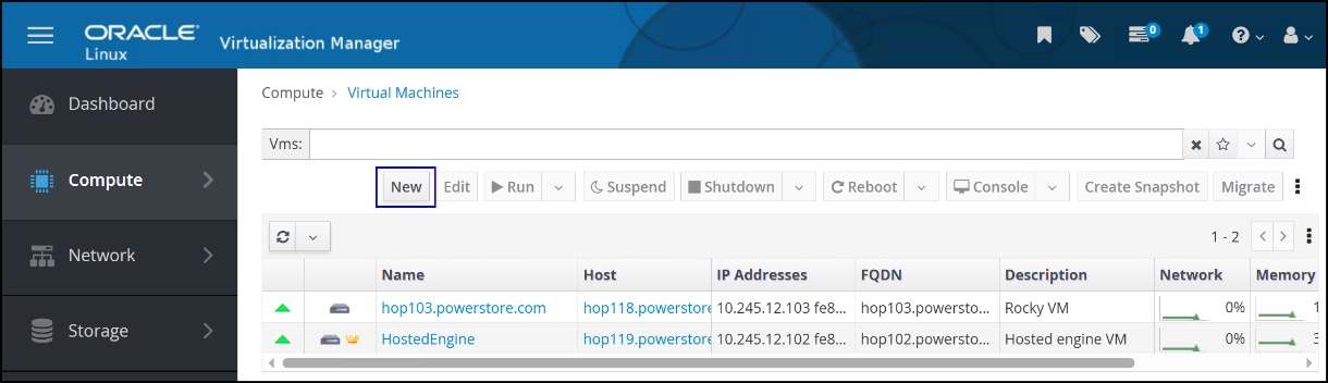 A screenshot of Virtual Machines creation window