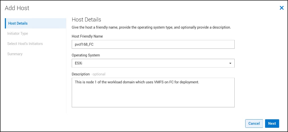 Screen capture of Add Host - Host Details window