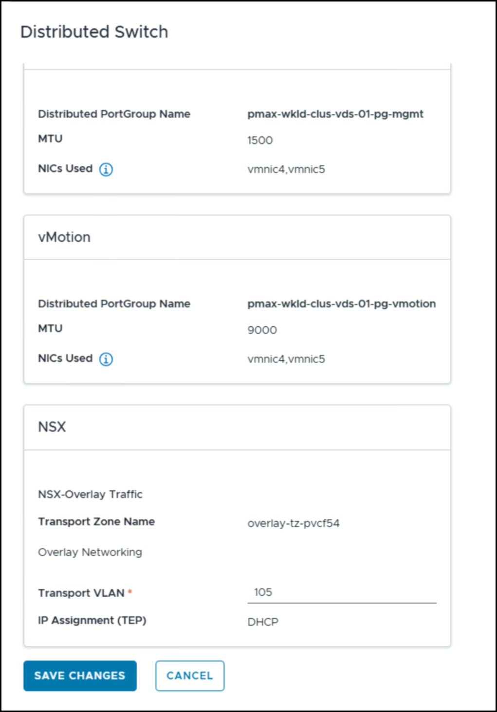 Workload domain creation wizard - step 9c.
