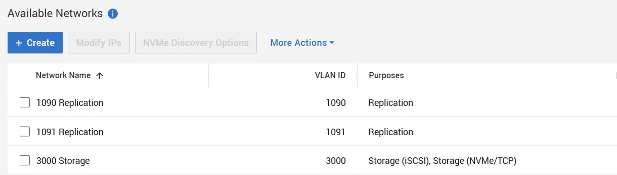 PowerStore Manager > Settings > Networking > Network IPs > Storage tab Multiple networks have been created on this system.