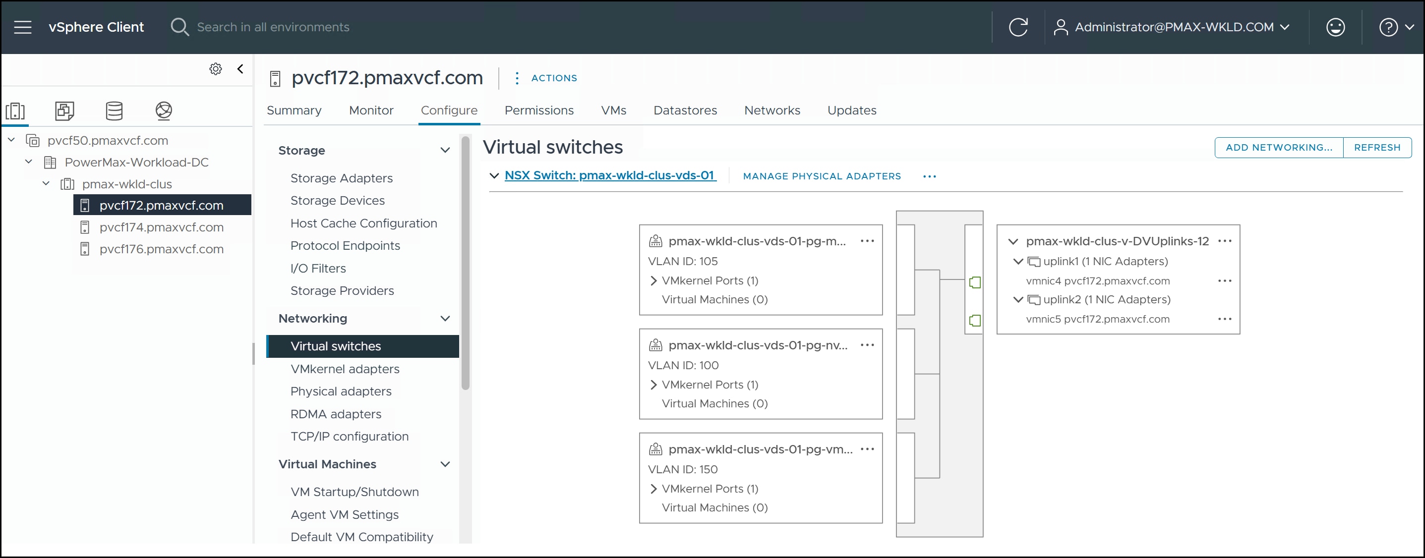 Uplinks ad NIC analysis page