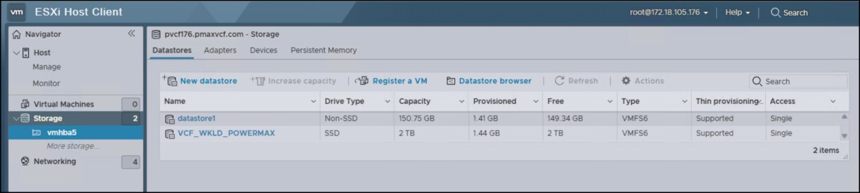 The vSphere image of the newly created workload datastore to be used in the deployment.