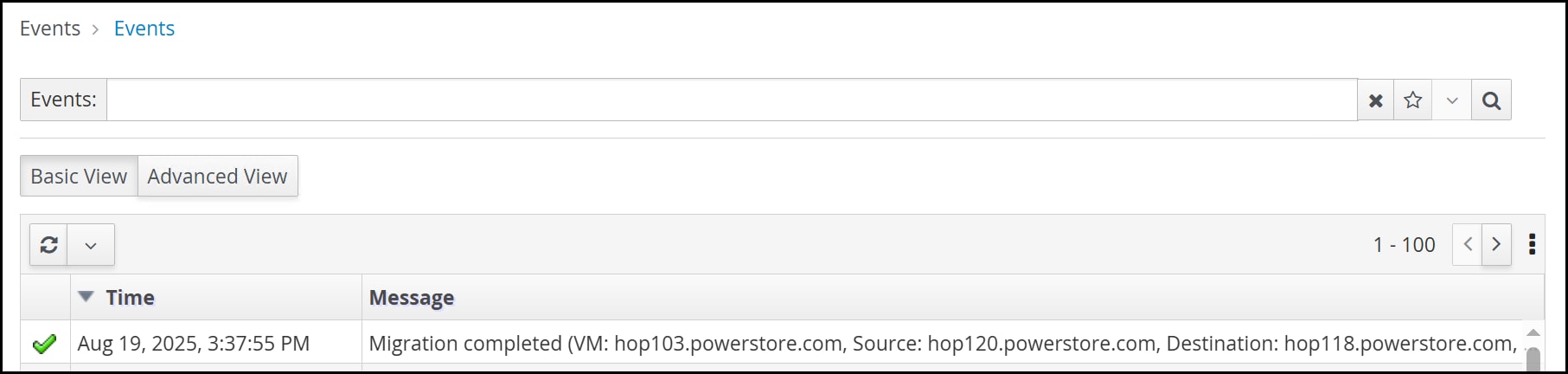 A screenshot of VM migration before host upgrade