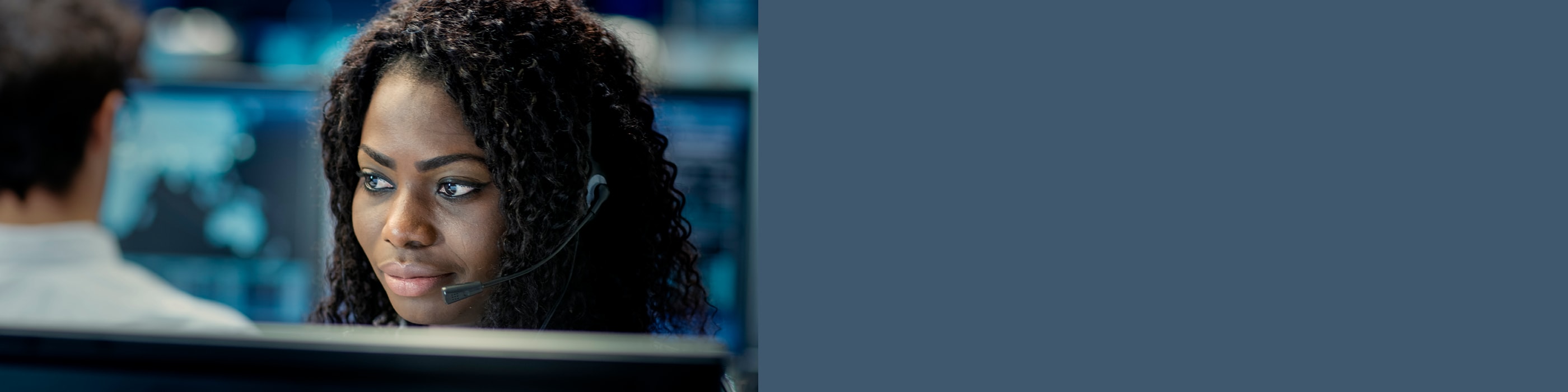 Woman with a headset