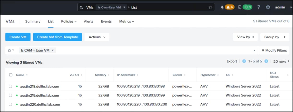 Prism Central VMs.