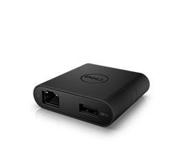 Dell-sovitin – USB-C–HDMI/VGA/Ethernet/USB 3.0