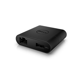Adapter firmy Dell | ze złącza USB typu C do HDMI/VGA/Ethernet/USB 3.0
