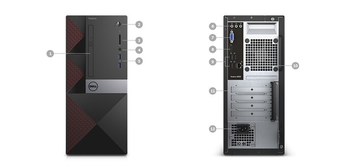 Vostro Desktop - Port and slots