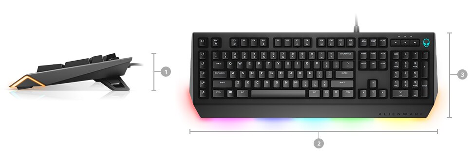 Alienware Advanced Gaming Keyboard | AW568 - Dimensions & Weight Alienware Advanced Gaming Keyboard | AW568 - Dimensions & Weight