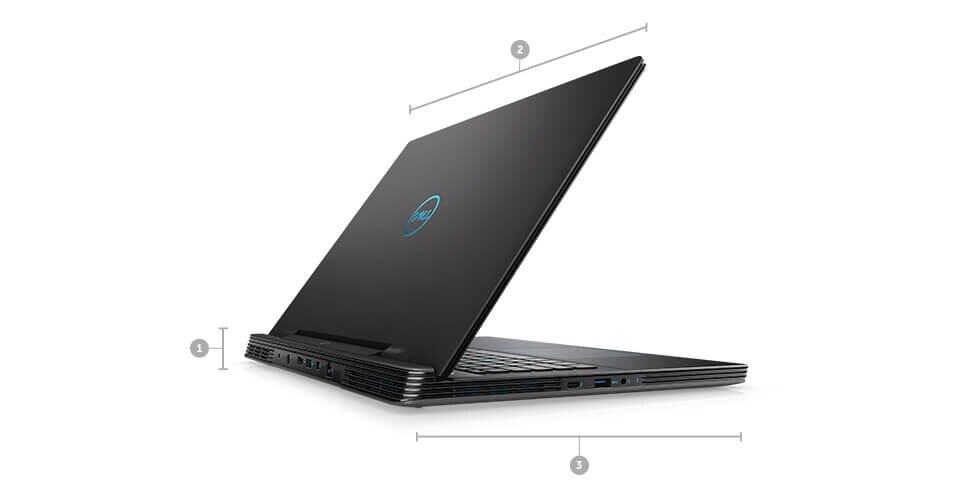 Kannettava Dell G7 17 -pelitietokone – Mitat ja paino