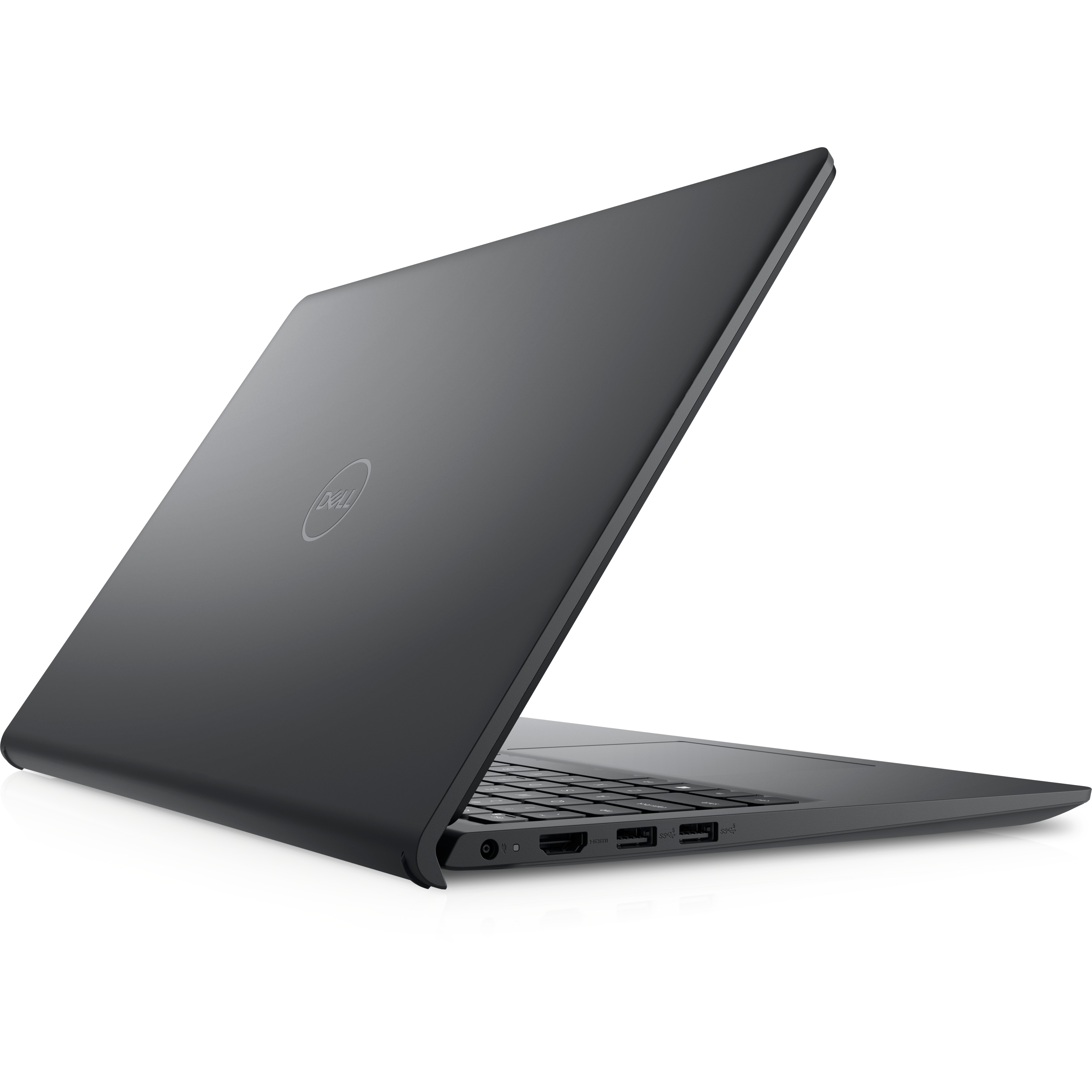 Notebook inspiron em promoção Dell preto virado para trás e para a direita