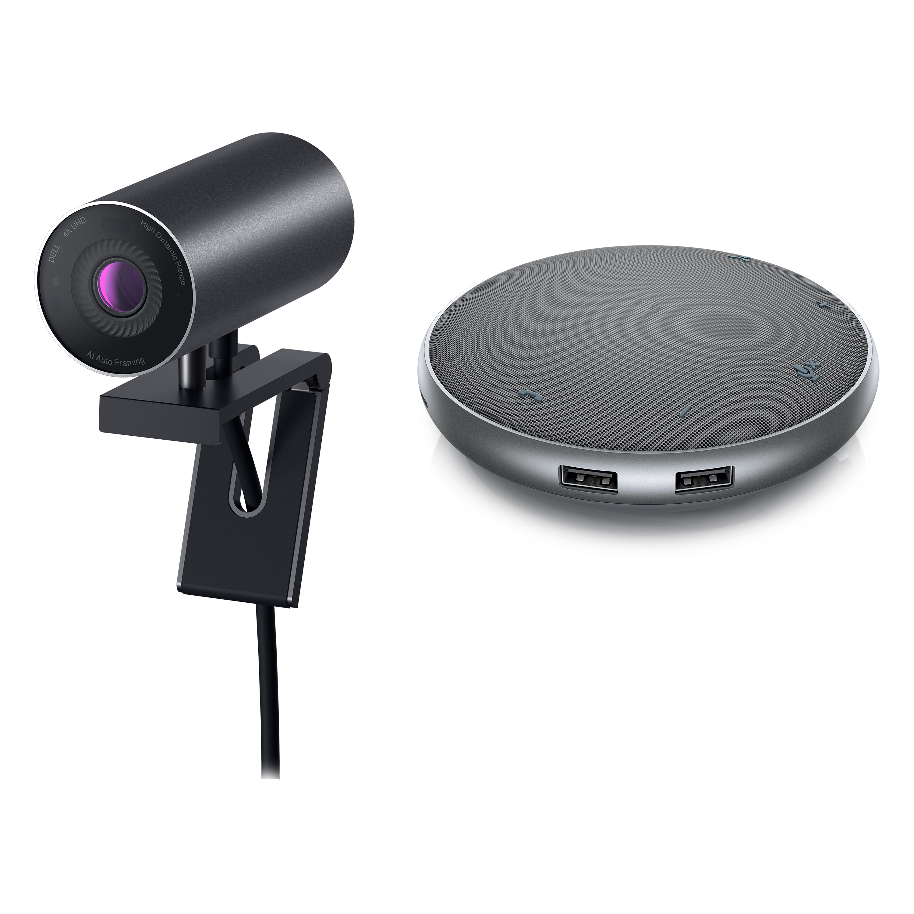 Webcam UltraSharp Dell et Haut-parleur Dell avec adaptateur multiport