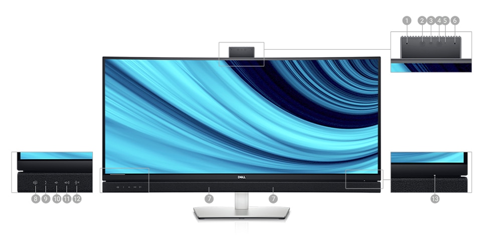 Dell 34 Curved Video Conferencing Monitor - C3422WE | Dell Middle East Dell 34 Curved Video Conferencing Monitor - C3422WE | Dell Middle East