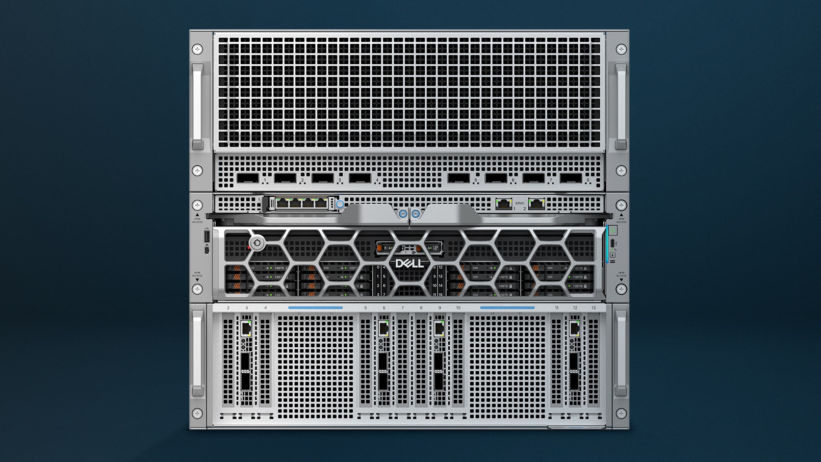 前を向いたPowerEdge XE9780