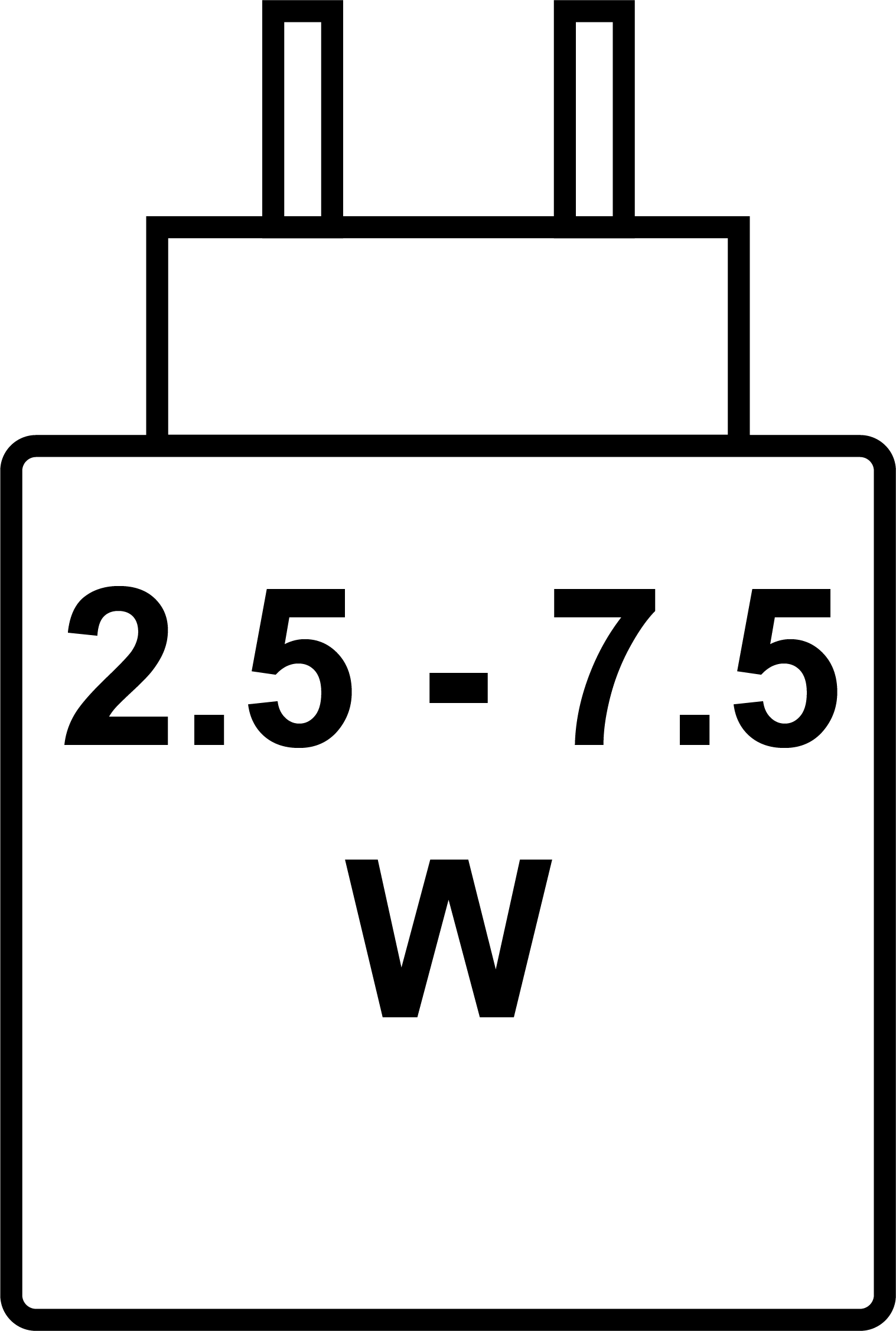 Den här enheten laddas med 2,5–7,5 W