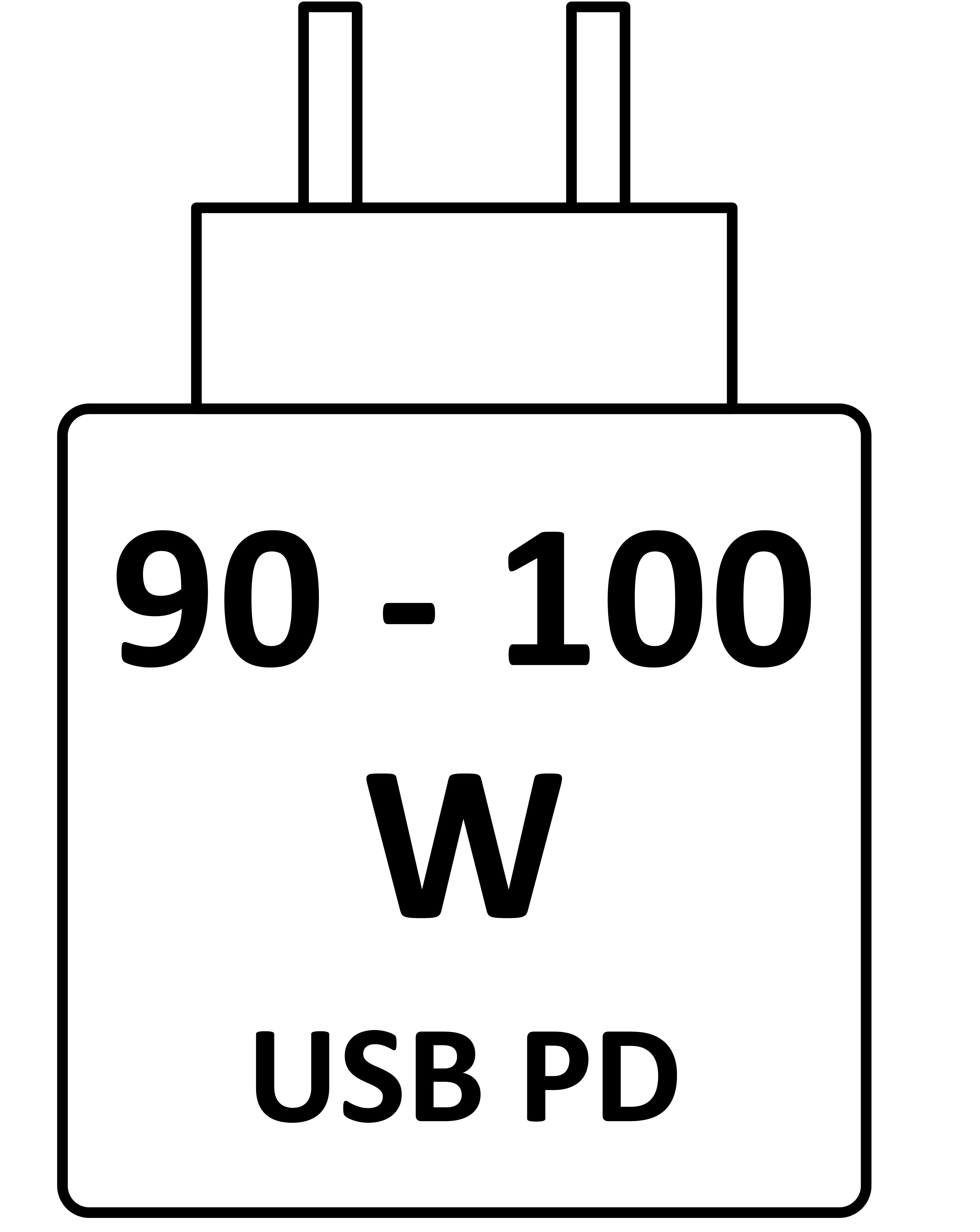 Dieses Gerät wird mit 90 W bis 100 W geladen