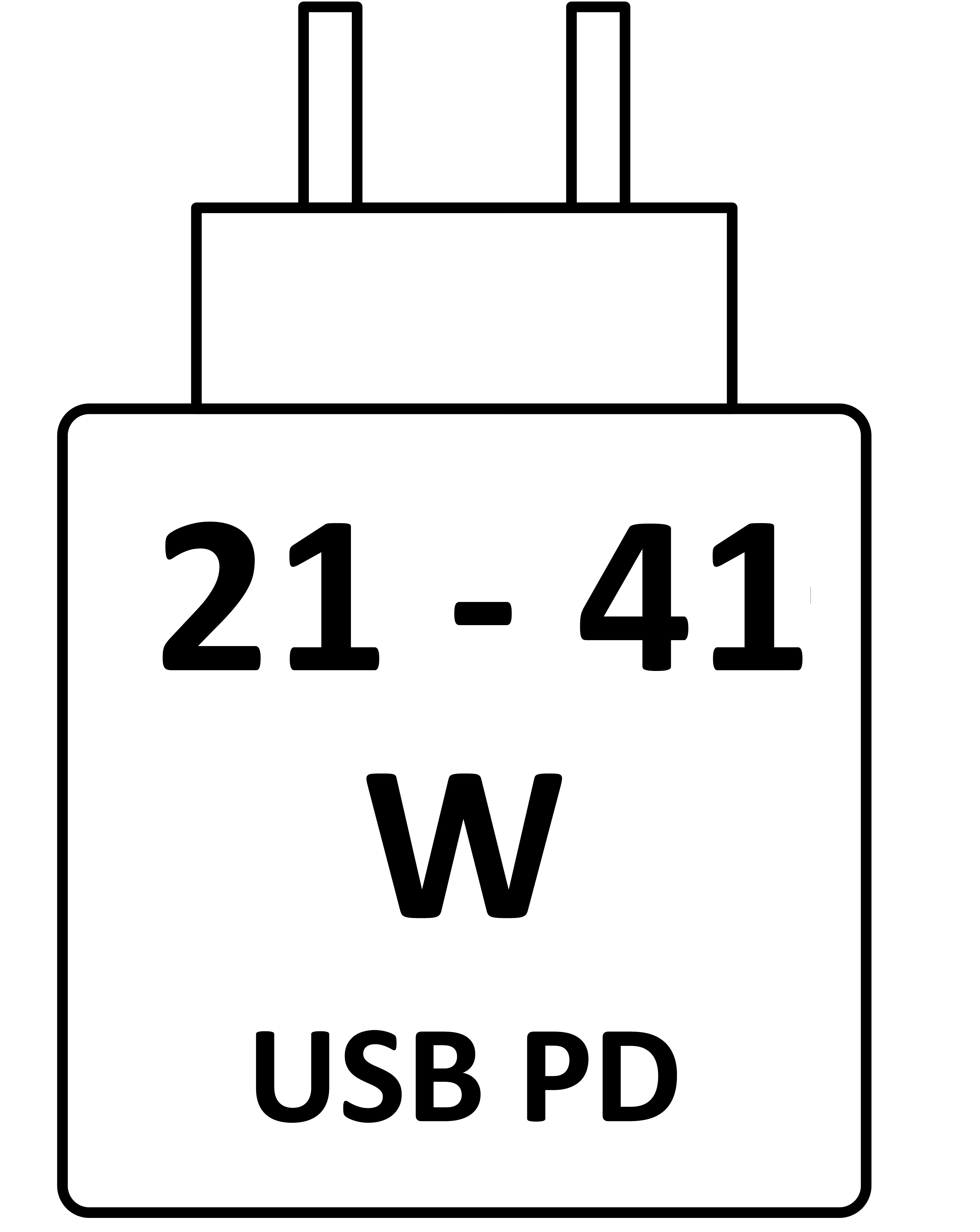 Dit apparaat laadt op bij 21 W - 41 W