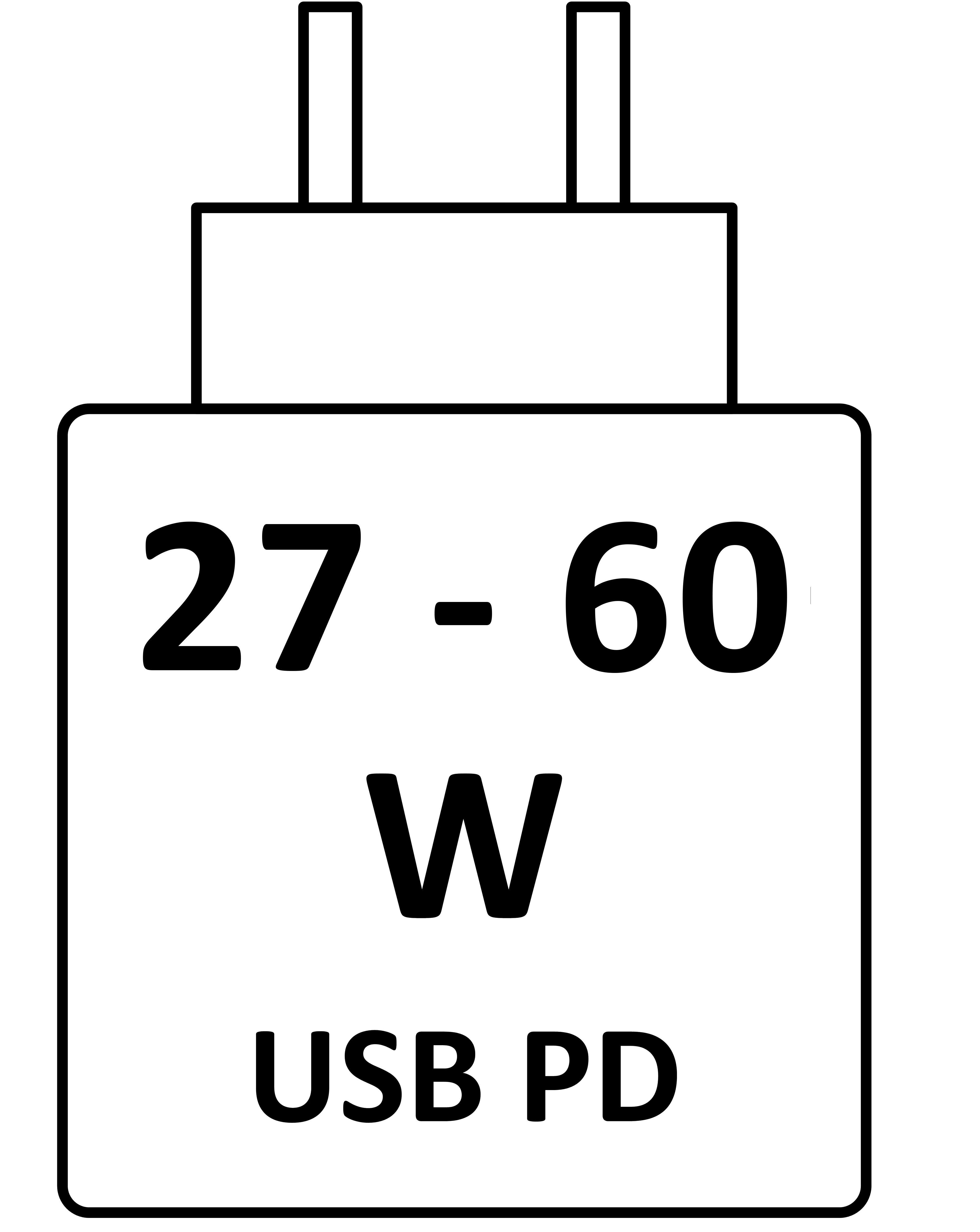 Dieses Gerät wird mit 27 W bis 60 W geladen