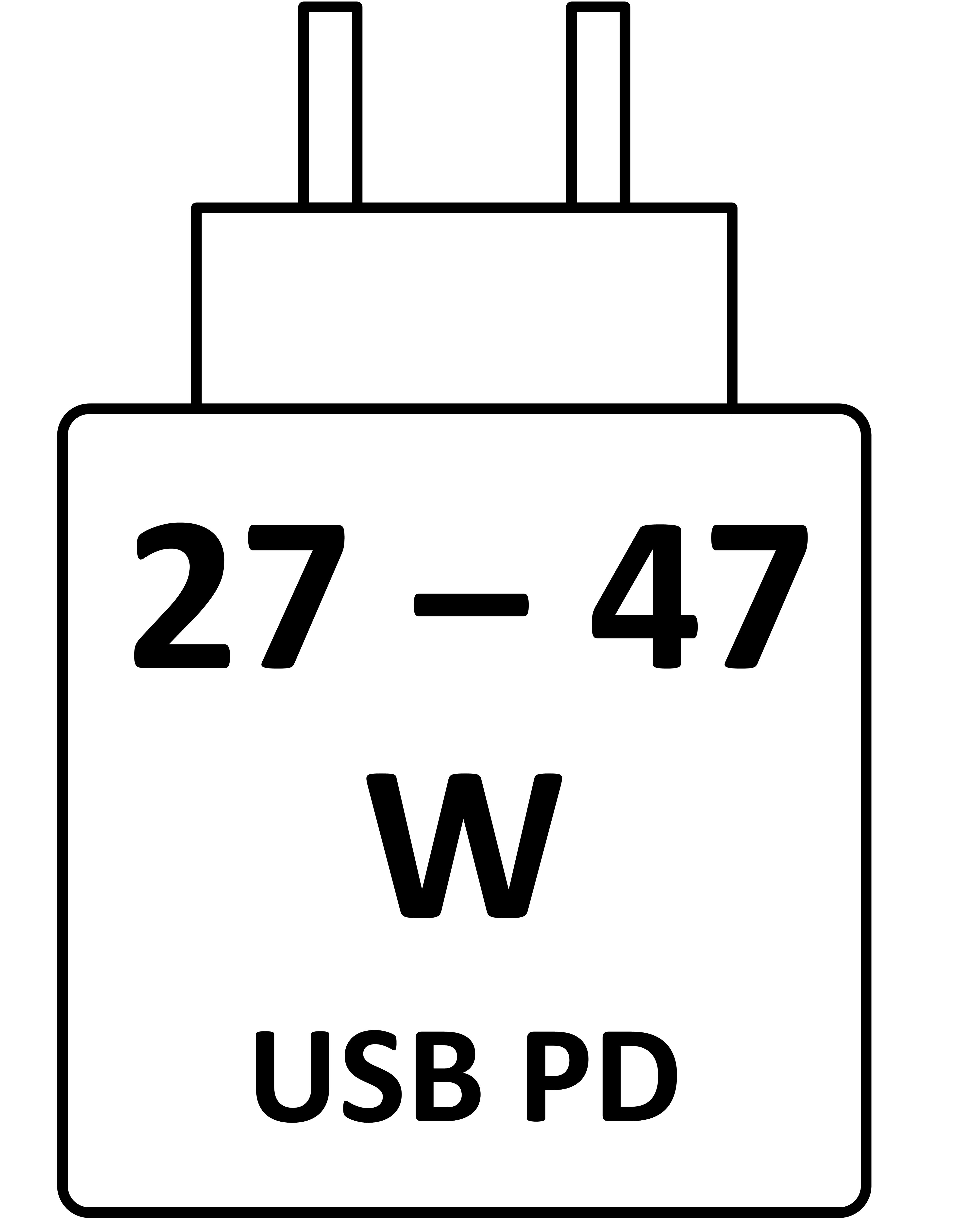 Dit apparaat laadt op bij 27 W - 47 W