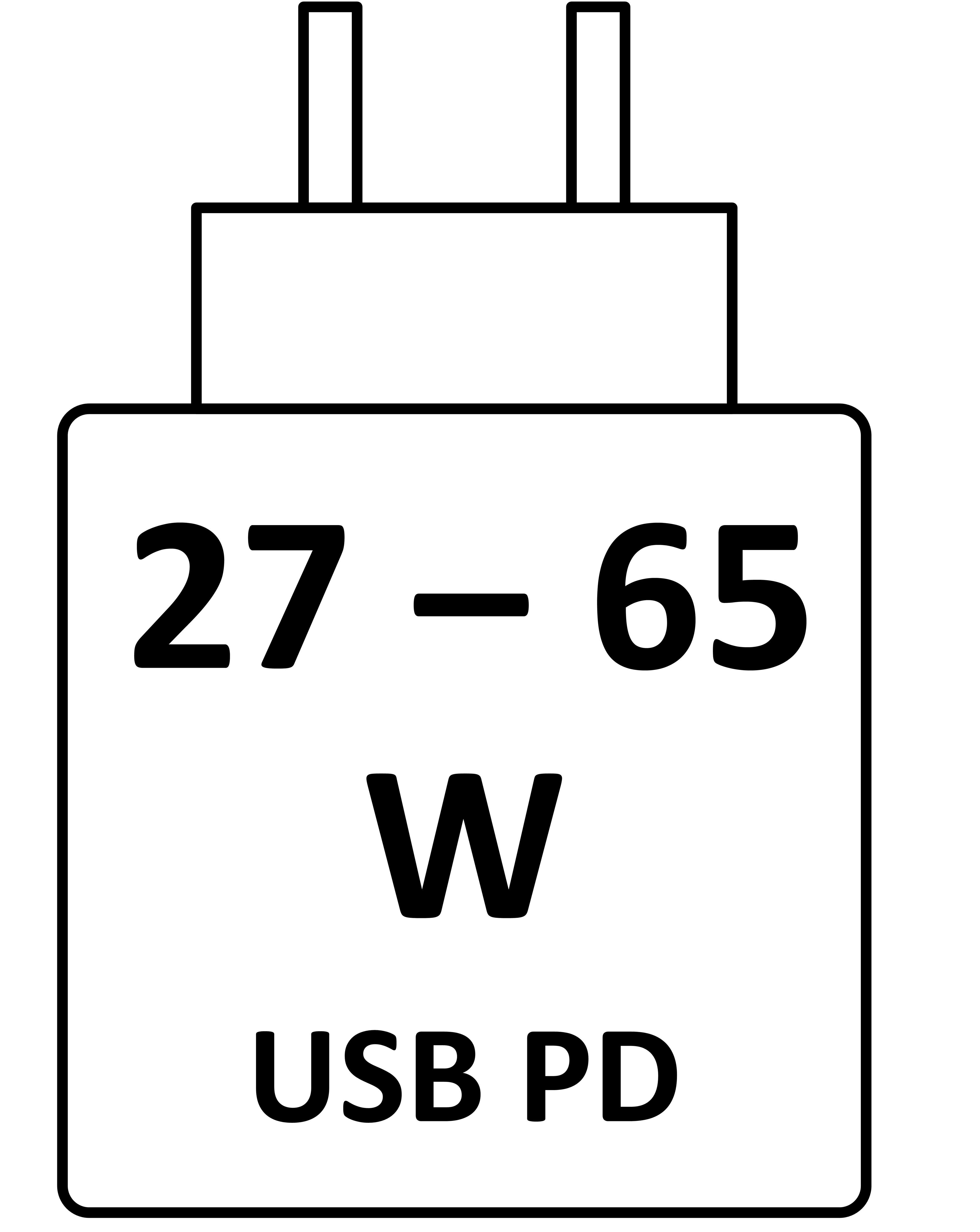 Dieses Gerät wird mit 27 W bis 65 W geladen